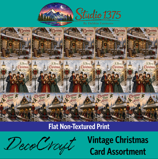 DecoCraft - Studio 1375 - Scenic Tiles Series - Vintage Christmas - Card Assortment