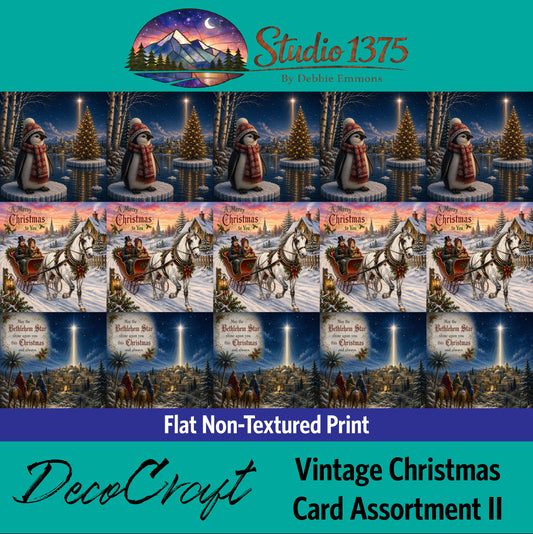 DecoCraft - Studio 1375 - Scenic Tiles Series - Vintage Christmas - Card Assortment II