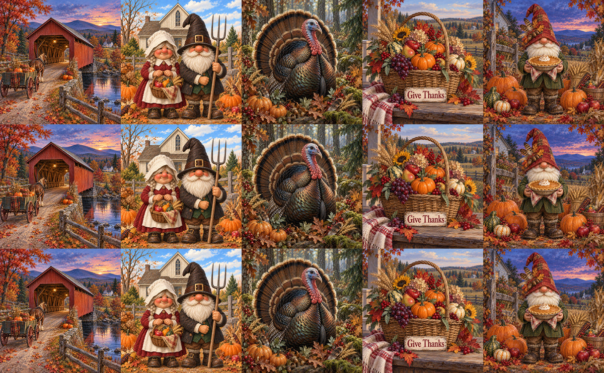 DecoCraft - Studio 1375 - Scenic Tiles Series - Gathered in Gratitude - Assortment