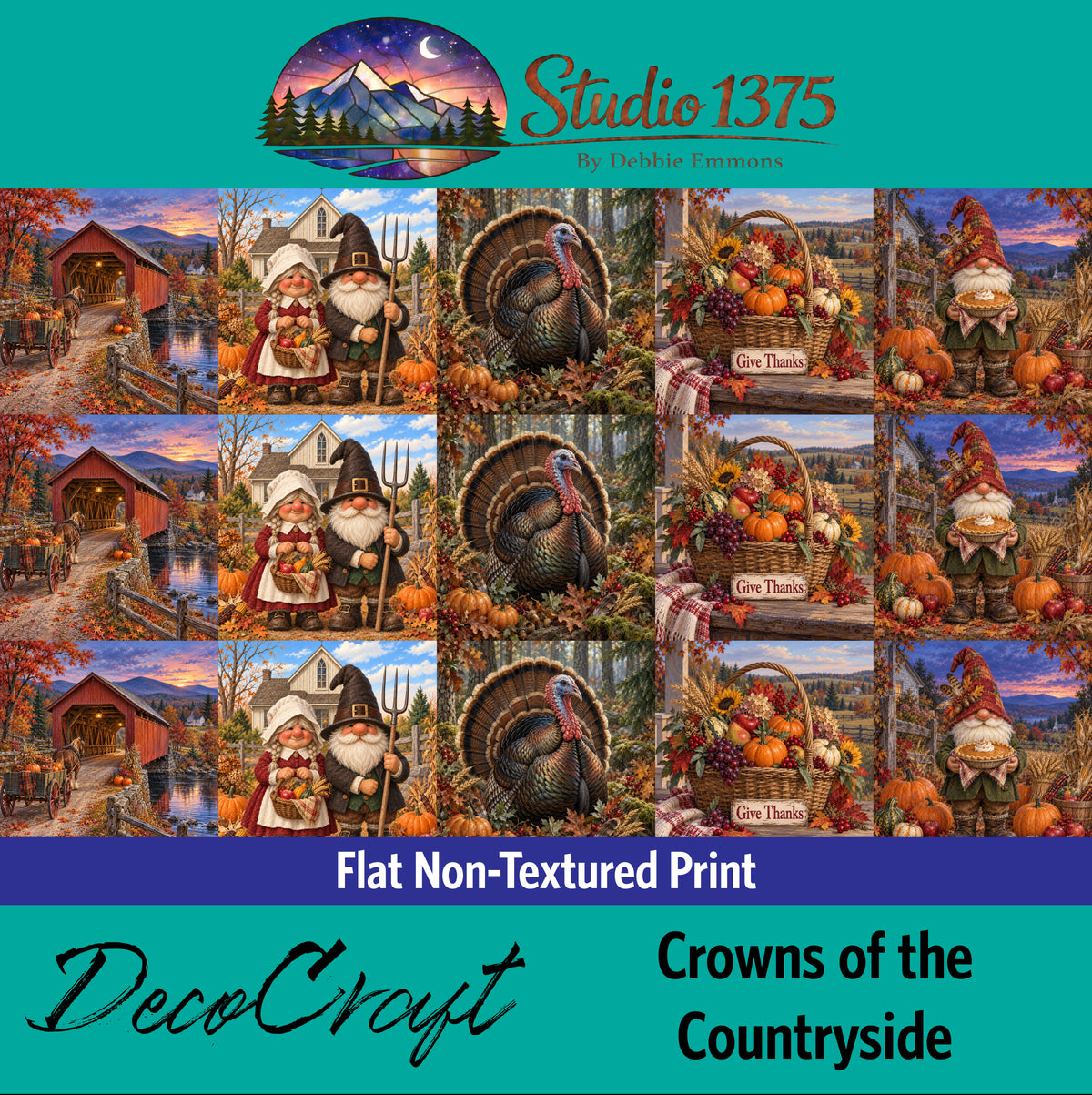 DecoCraft - Studio 1375 - Scenic Tiles Series - Gathered in Gratitude - Assortment