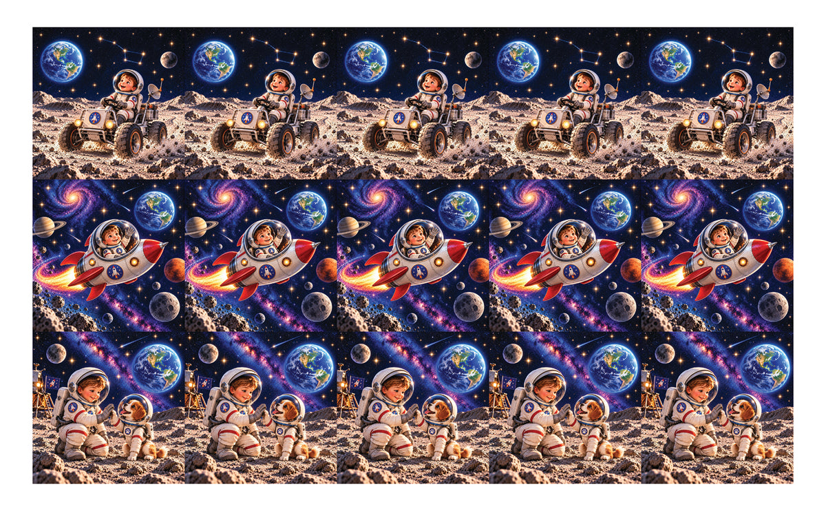 DecoCraft - Studio 1375 - Scenic Tiles Series - Astronaut Friends