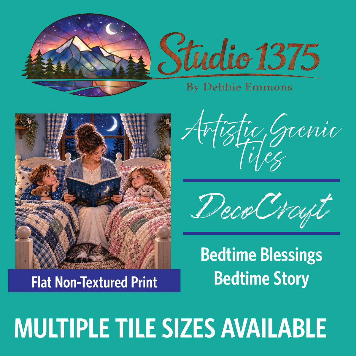 DecoCraft - Studio 1375 - Scenic Tiles Series - Bedtime Blessings - Bedtime Story