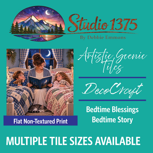 DecoCraft - Studio 1375 - Scenic Tiles Series - Bedtime Blessings - Bedtime Story