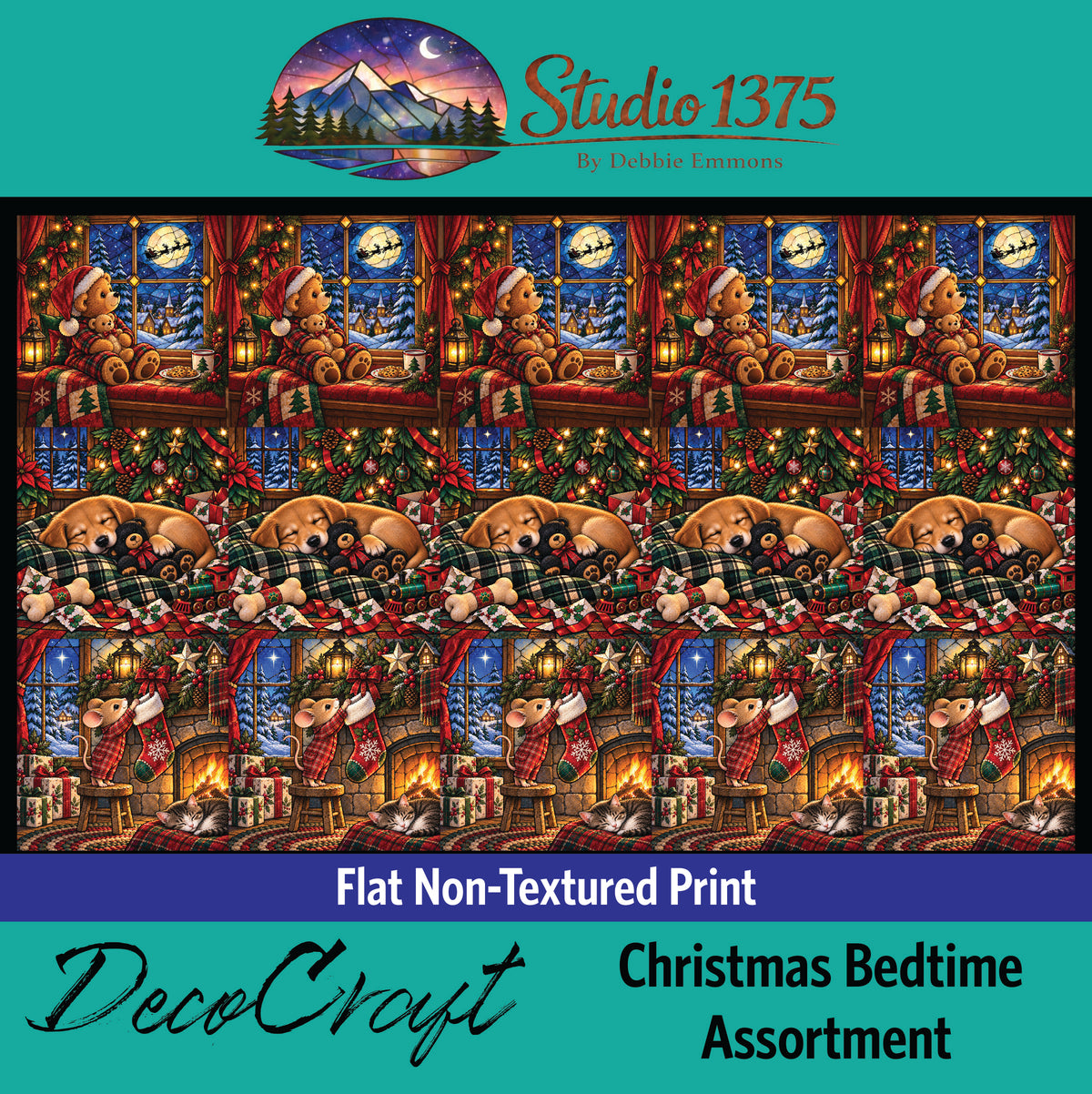 DecoCraft - Studio 1375 - Scenic Tiles Series - Christmas Bedtime Assortment