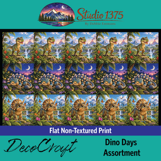 DecoCraft - Studio 1375 - Scenic Tiles Series - Dino Days Assortment