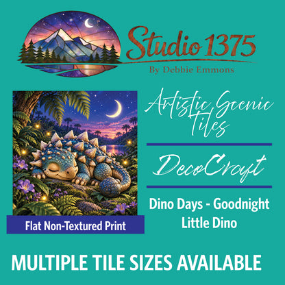 DecoCraft - Studio 1375 - Scenic Tiles Series - Christmas Bedtime -Dino Days - Goodnight Little Dino