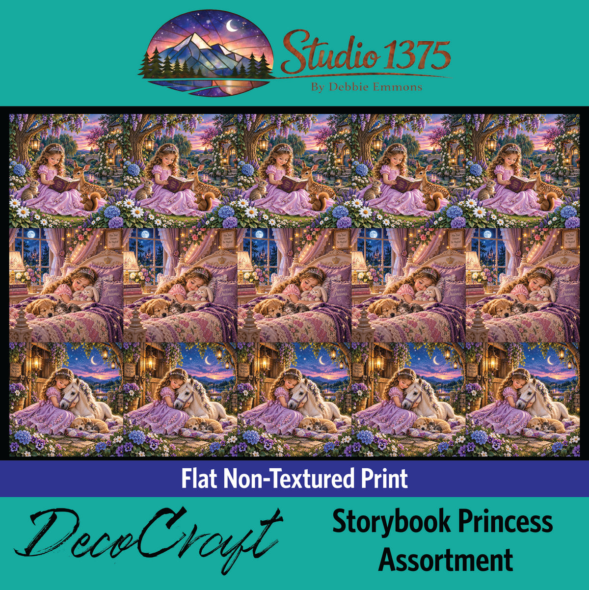 DecoCraft - Studio 1375 - Scenic Tiles Series - Storybook Princess Assortment