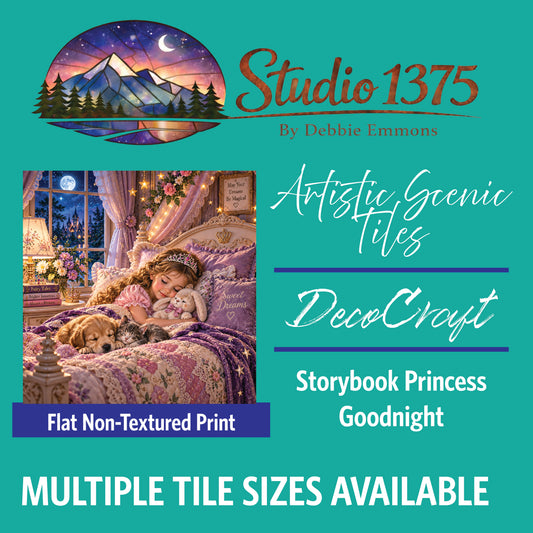 DecoCraft - Studio 1375 - Scenic Tiles Series - Storybook Princess - Goodnight