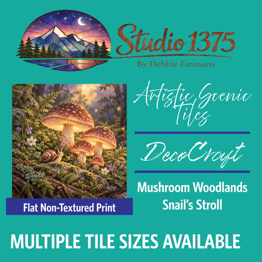 DecoCraft - Studio 1375 - Scenic Tiles Series - Mushroom Woodlands - Snail's Stroll