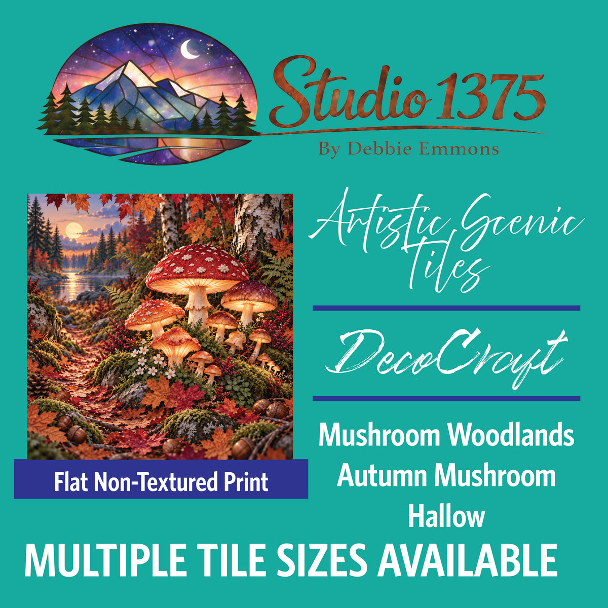 DecoCraft - Studio 1375 - Scenic Tiles Series - Mushroom Woodlands - Autumn Mushroom Hallow