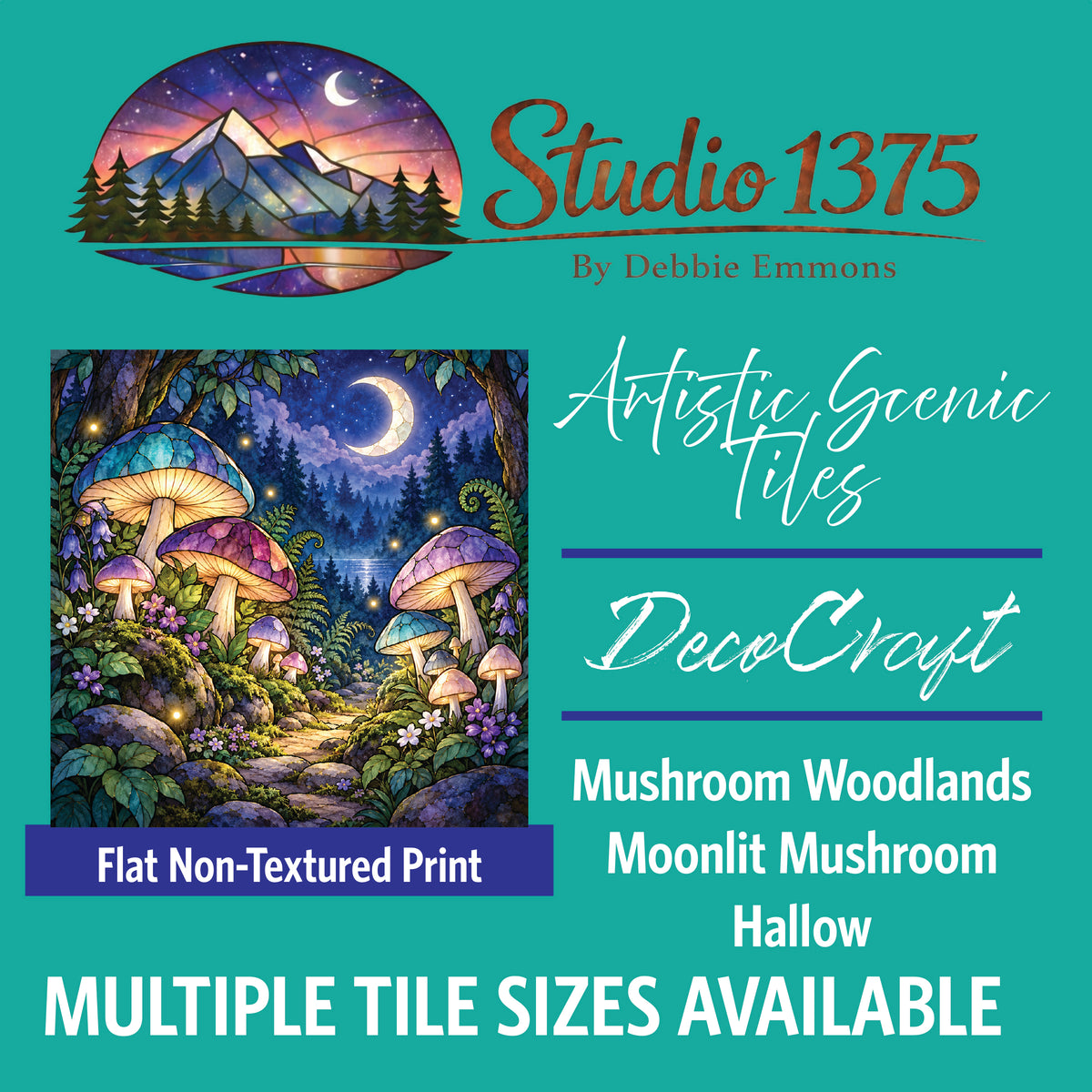 DecoCraft - Studio 1375 - Scenic Tiles Series - Mushroom Woodlands - Moonlit Mushroom Hallow (Copy)