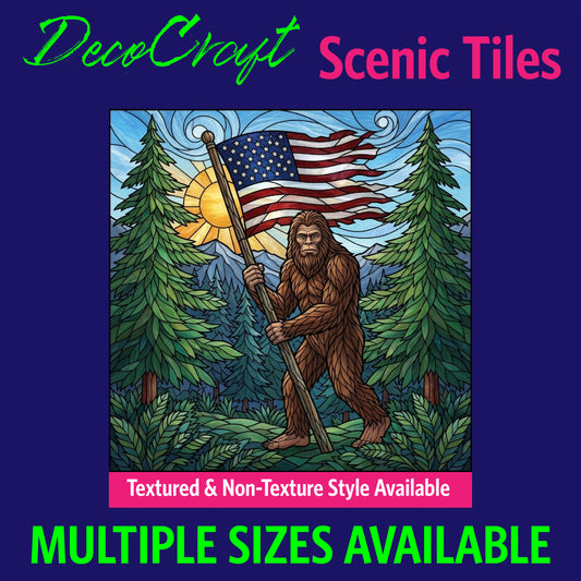 DecoCraft - Scenic Elevated Texture Tiles - Sasquatch - Patriotic Sasquatch