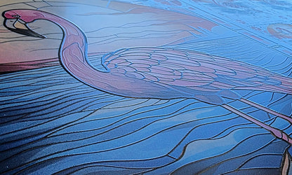 DecoCraft - Scenic Elevated Texture Tiles - Coastal Glow Flamingo