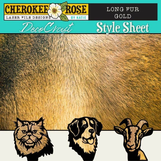 DecoCraft - Cherokee Rose - Style Sheet - Long Fur - Gold