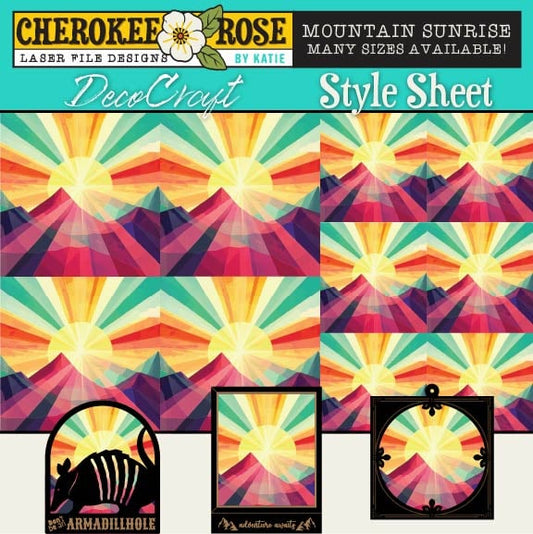 DecoCraft - Cherokee Rose - Scenic Tiles - Mountain Sunrise
