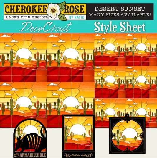 DecoCraft - Elevated Texture - Cherokee Rose - Realistic Stained Glass - Desert Cactus