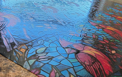 DecoCraft - Scenic Elevated Texture Tiles - Realistic Stained Glass - Cardinal