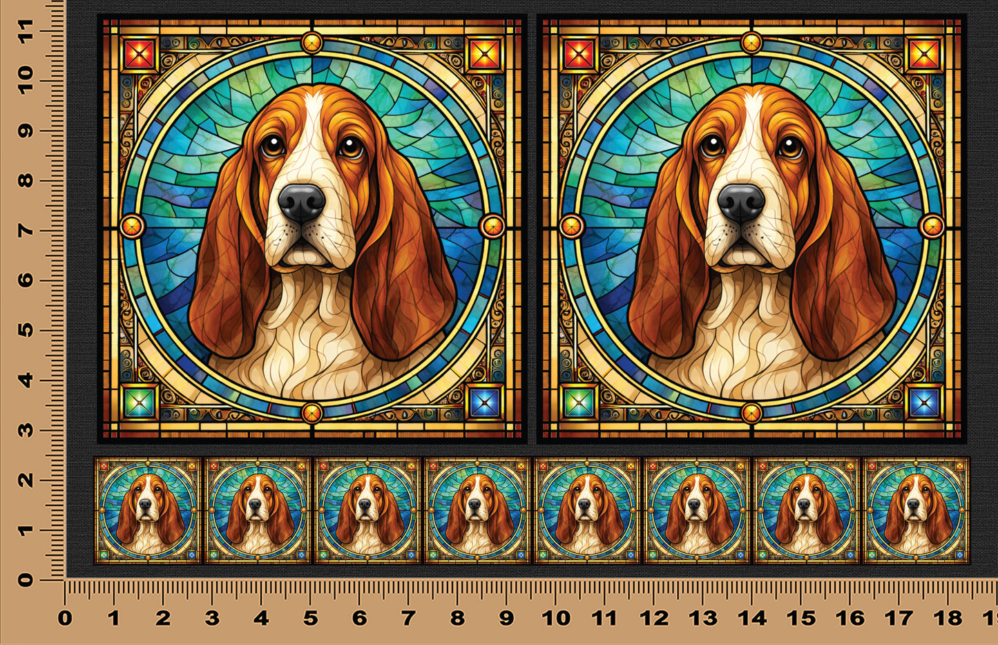 DecoCraft - Scenic Elevated Texture Tiles - Basset Hound