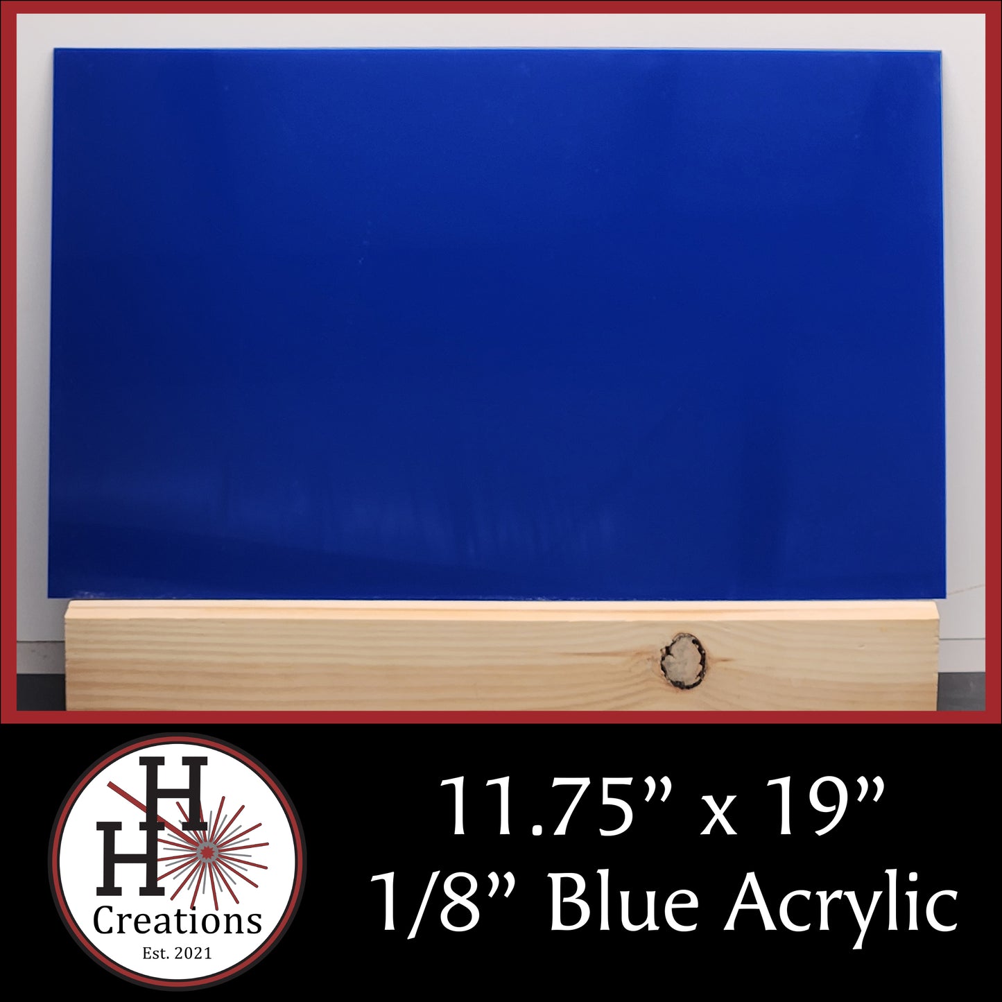 1/8" Blue Cast Acrylic Sheets - Glossy on Both Sides - 11.75" x 19"