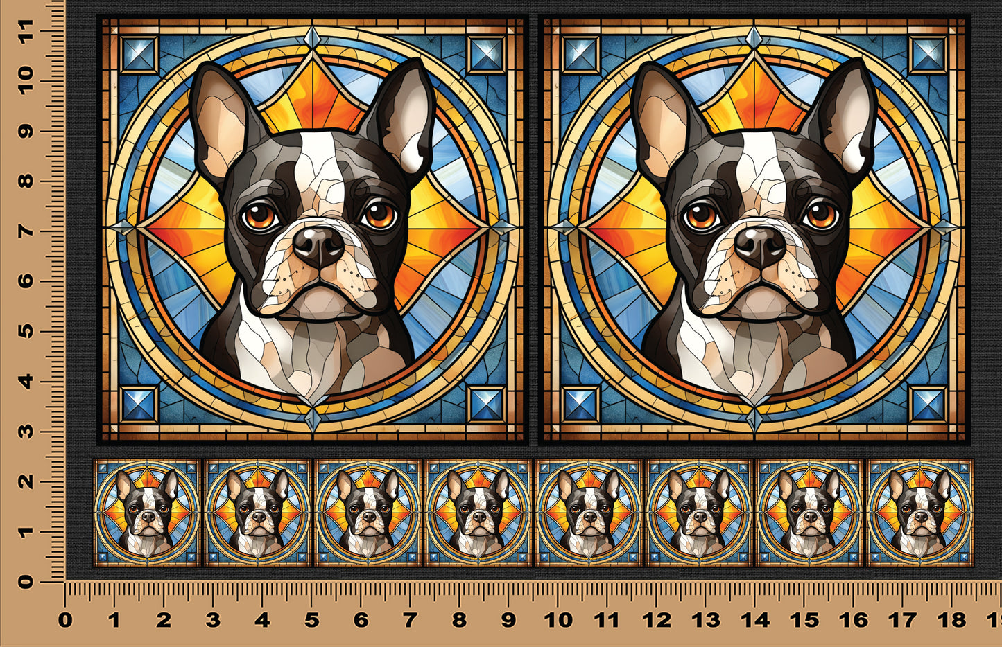 DecoCraft - Scenic Elevated Texture Tiles - Boston Terrier