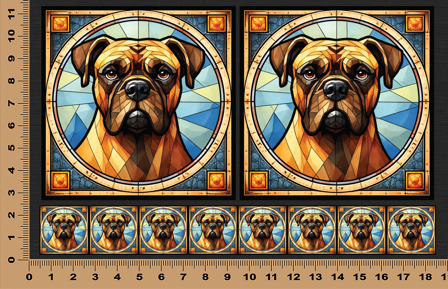 DecoCraft - Scenic Elevated Texture Tiles - Bull Mastiff