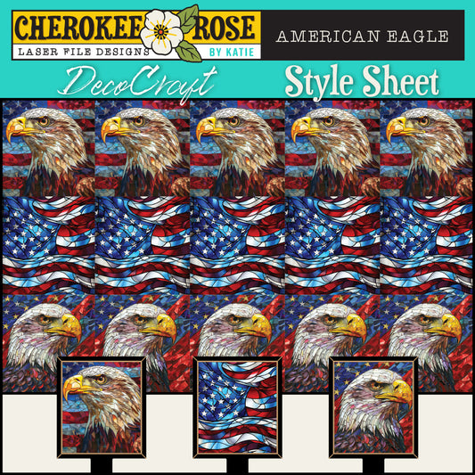 DecoCraft - Elevated Texture - Cherokee Rose - Realistic Stained Glass - American Eagle