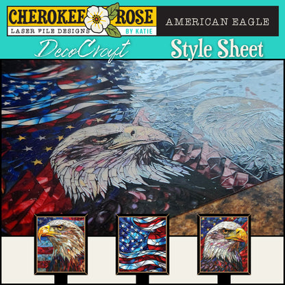 DecoCraft - Elevated Texture - Cherokee Rose - Realistic Stained Glass - American Eagle