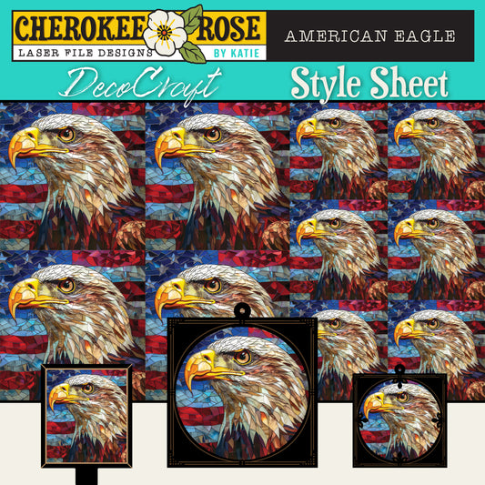 DecoCraft - Elevated Texture - Cherokee Rose - Realistic Stained Glass - American Eagle I