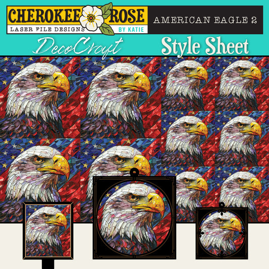 DecoCraft - Elevated Texture - Cherokee Rose - Realistic Stained Glass - American Eagle II