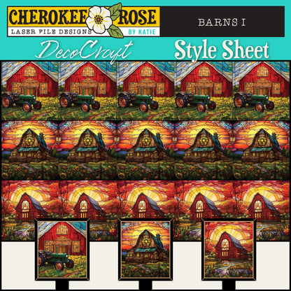 DecoCraft - Elevated Texture - Cherokee Rose - Realistic Stained Glass - Barns I