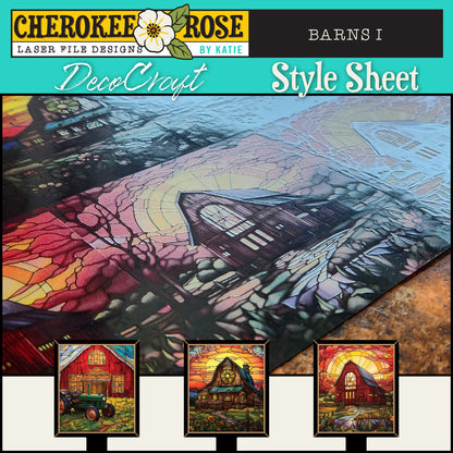DecoCraft - Elevated Texture - Cherokee Rose - Realistic Stained Glass - Barns I