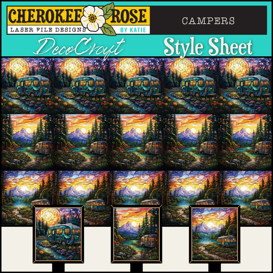 DecoCraft - Elevated Texture - Cherokee Rose - Realistic Stained Glass - Campers