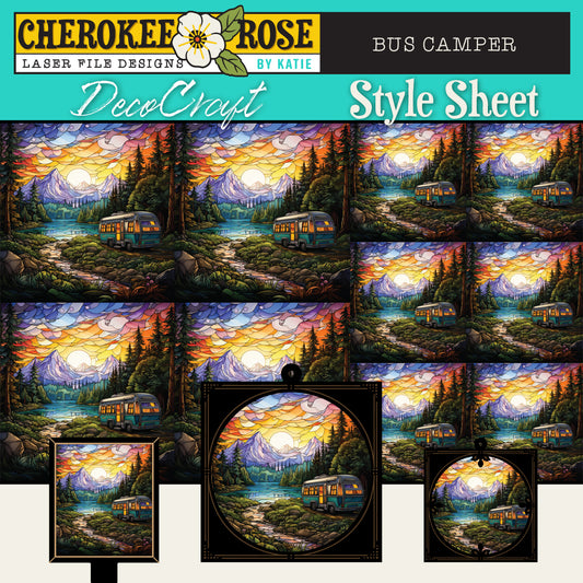 DecoCraft - Elevated Texture - Cherokee Rose - Realistic Stained Glass - Camper Bus