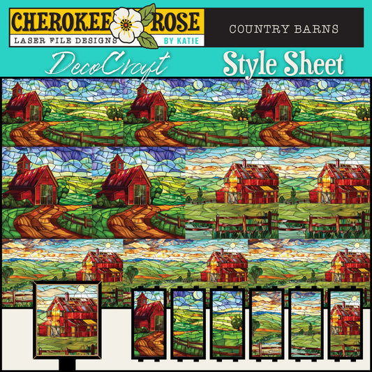 DecoCraft - Elevated Texture - Cherokee Rose - Realistic Stained Glass - Country Barns