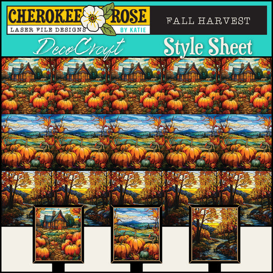 DecoCraft - Elevated Texture - Cherokee Rose - Realistic Stained Glass - Fall Harvest