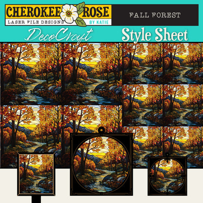 DecoCraft - Elevated Texture - Cherokee Rose - Realistic Stained Glass - Fall Forest
