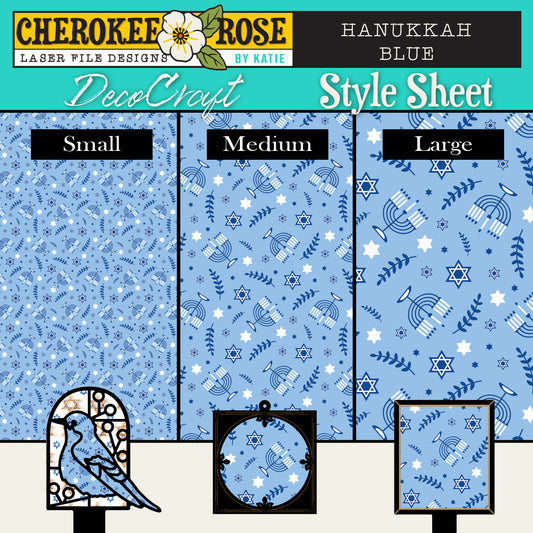 DecoCraft - Cherokee Rose - Style Sheet - Hanukkah Blue