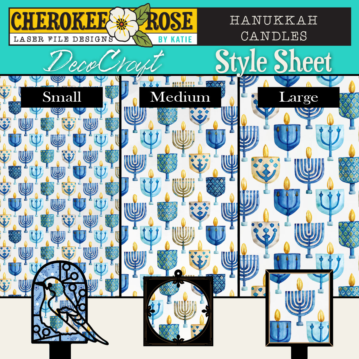 DecoCraft - Cherokee Rose - Style Sheet - Hanukkah Candles