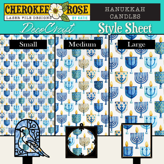 DecoCraft - Cherokee Rose - Style Sheet - Hanukkah Candles