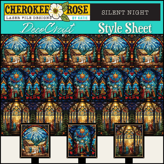 DecoCraft - Elevated Texture - Cherokee Rose - Realistic Stained Glass - Silent Night