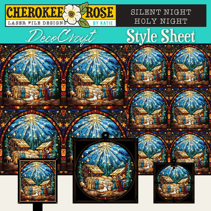 DecoCraft - Elevated Texture - Cherokee Rose - Realistic Stained Glass - Silent Night - Holy Night