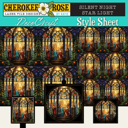 DecoCraft - Elevated Texture - Cherokee Rose - Realistic Stained Glass - Silent Night - By Star Light