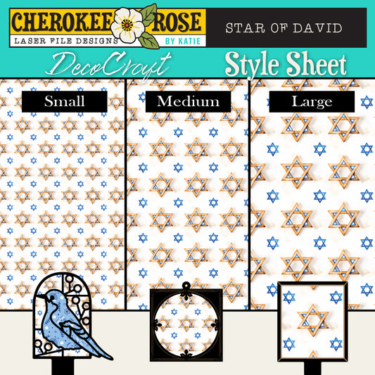 DecoCraft - Cherokee Rose - Style Sheet - Hanukkah - Star of David