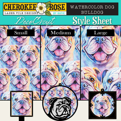 DecoCraft - Cherokee Rose - Style Sheet - Watercolor Bulldog
