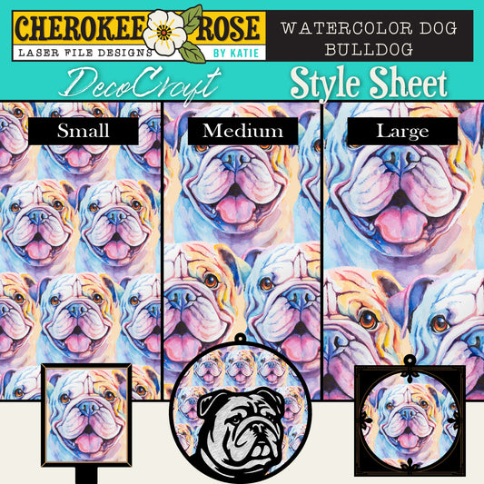 DecoCraft - Cherokee Rose - Style Sheet - Watercolor Bulldog