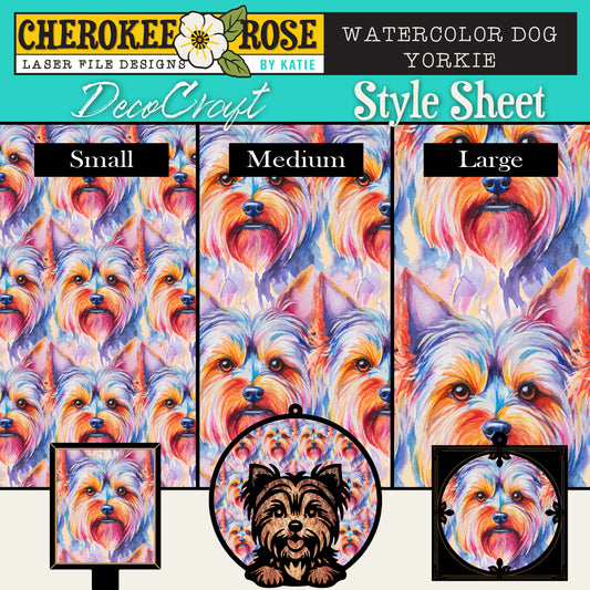 DecoCraft - Cherokee Rose - Style Sheet - Watercolor Yorkie