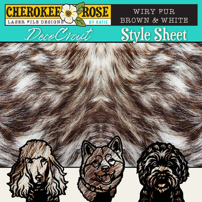 DecoCraft - Cherokee Rose - Style Sheet - Wiry Fur - Brown & White