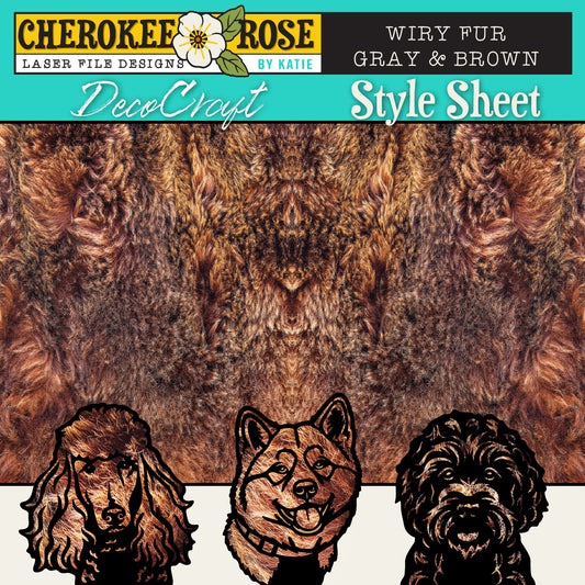 DecoCraft - Cherokee Rose - Style Sheet - Wiry Fur - Brown & Gray