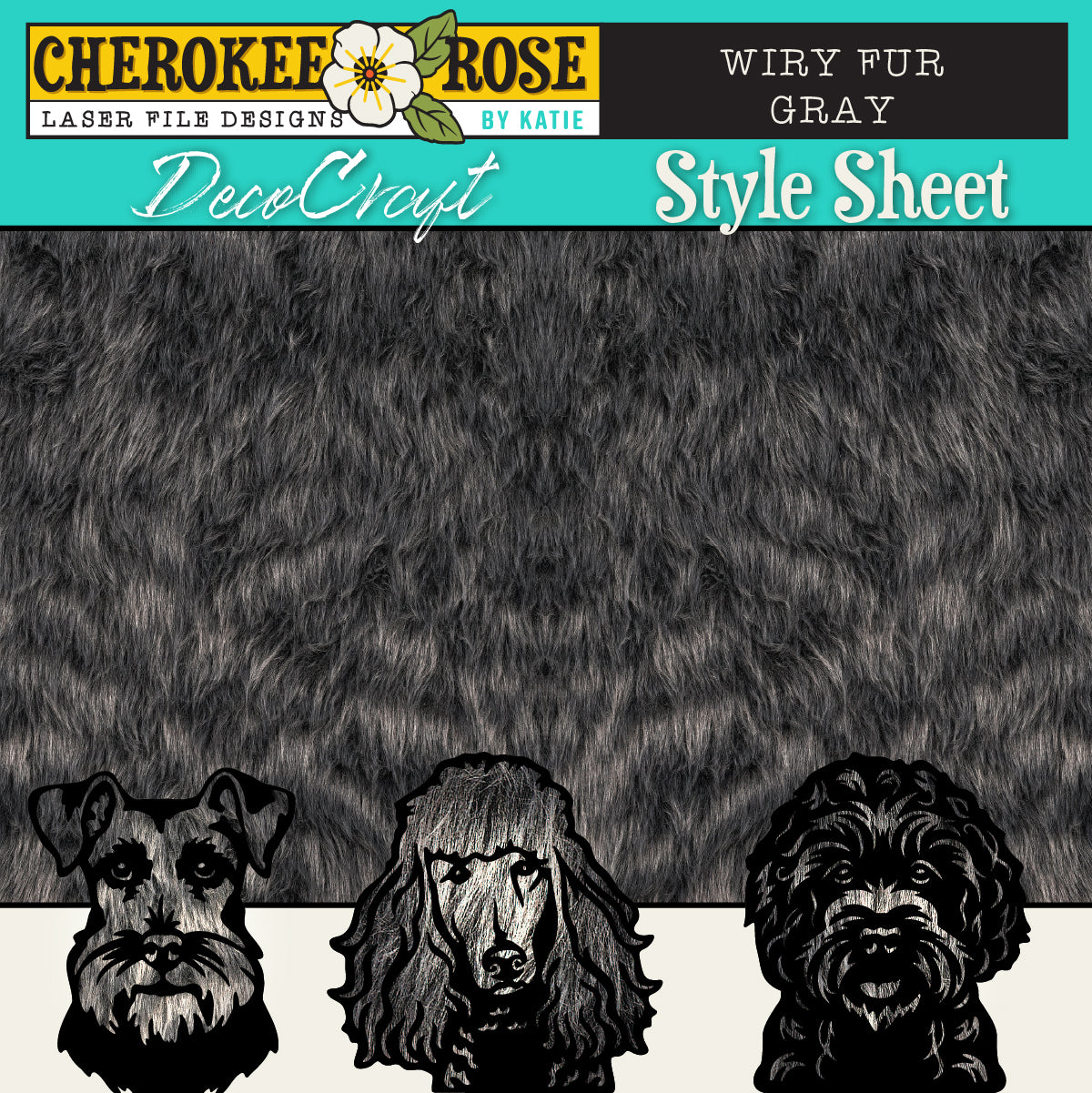 DecoCraft - Cherokee Rose - Style Sheet - Wiry Fur - Gray