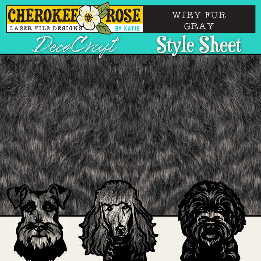 DecoCraft - Cherokee Rose - Style Sheet - Wiry Fur - Gray